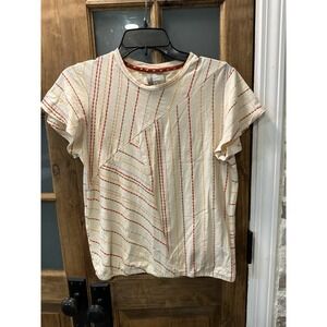 Anthropologie Dolan Left Coast Collection Womens‎ Top Med Cream Colorful Stripes